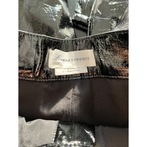 LOVERS & FRIENDS VEGAN LEATHER PLEATED TAPERED TUXEDO PANTS S 26 - Picture 8 of 10